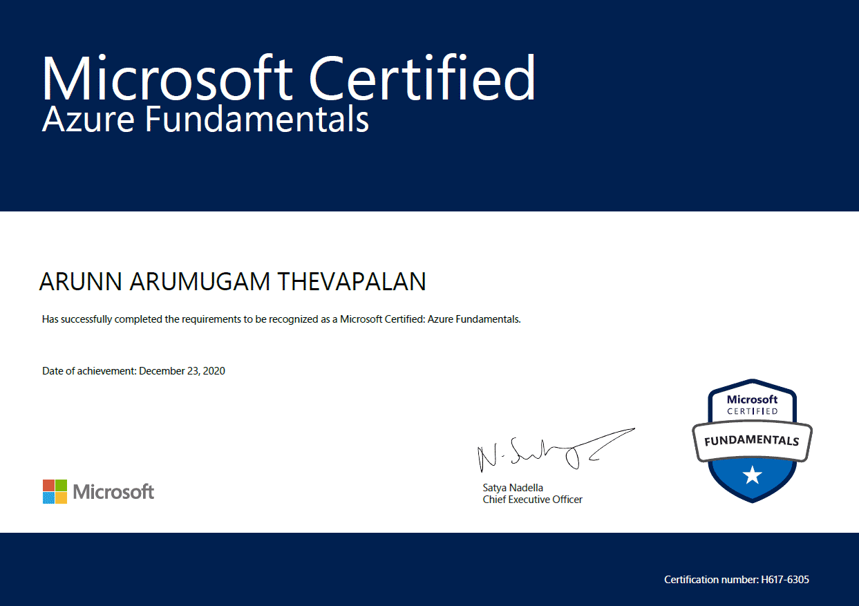 Microsoft Certified Azure Fundermentals